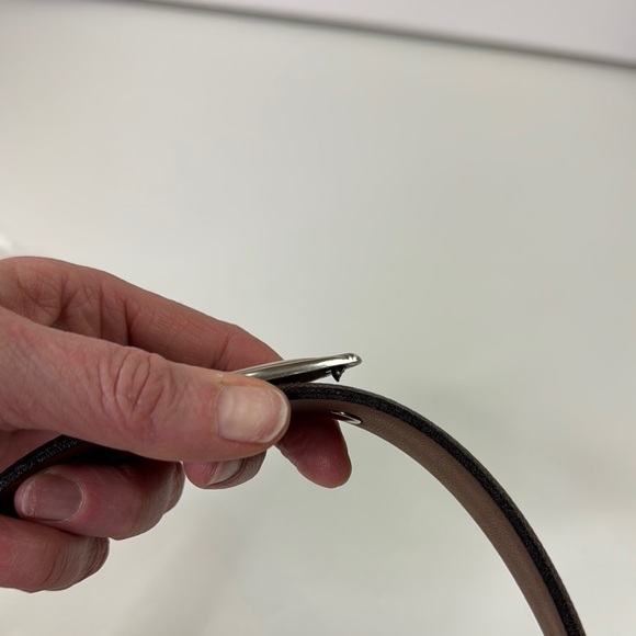 Down the Middle Brown Leather Belt with Silver Accents - Picture 6 of 7